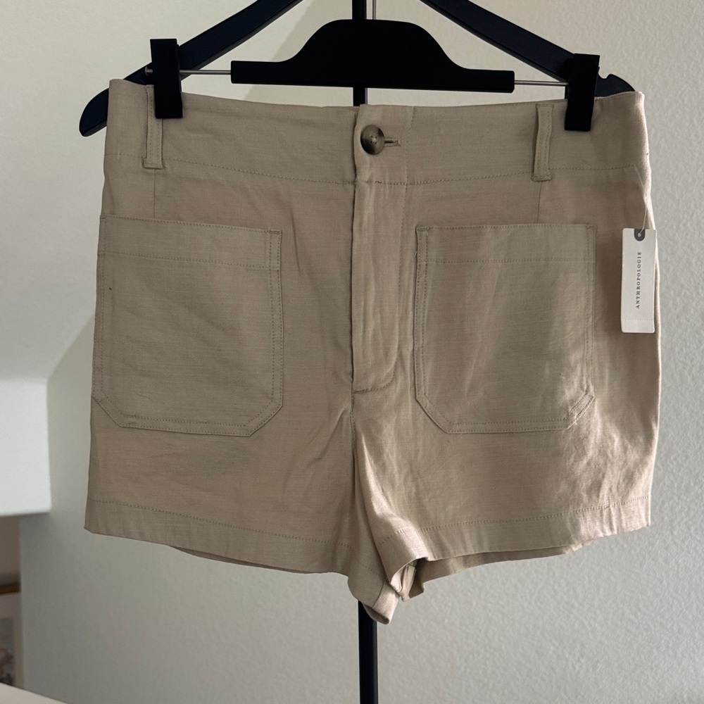 Maeve Khaki Patch-Pocket Bermuda Shorts